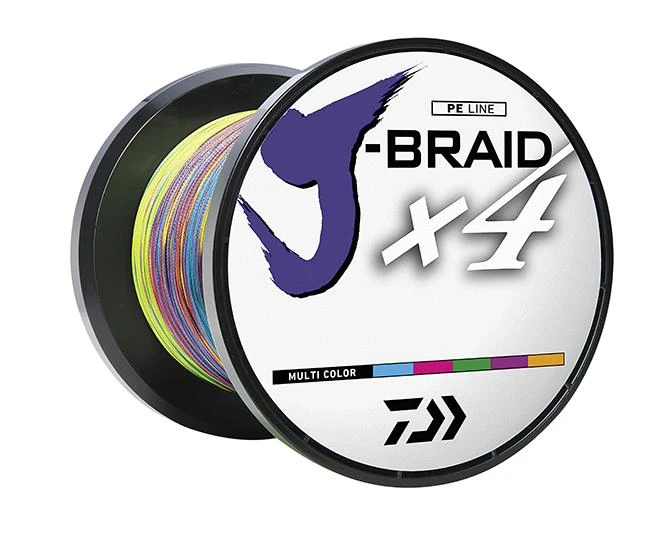 Daiwa J-Braid X4 Braided Line 550 Yards Multi-Color 3 Daiwa J-Braid X4 Braided Line 550 Yards Multi-Color