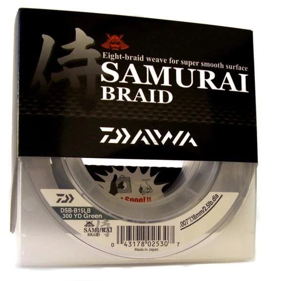 Daiwa Samurai Braided Fishing Line 300 Yards Green 2 Daiwa Samurai Braided Fishing Line 300 Yards Green